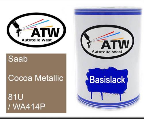 Saab, Cocoa Metallic, 81U / WA414P: 500ml Lackdose, von ATW Autoteile West.